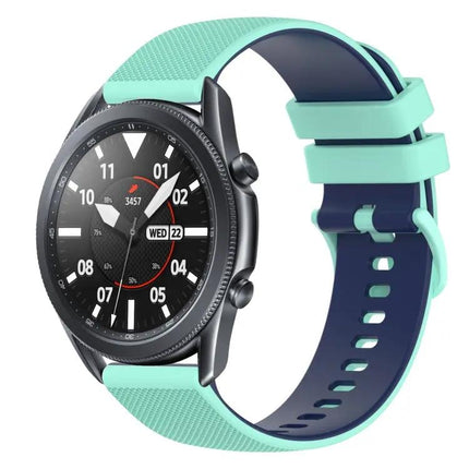 22mm Checkered Two-Color Silicone Band For Samsung 45/46mm