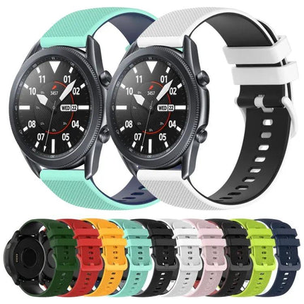 22mm Checkered Two-Color Silicone Band For Samsung 45/46mm