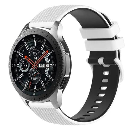 22mm Checkered Two-Color Silicone Band For Samsung 45/46mm