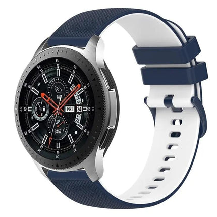 22mm Checkered Two-Color Silicone Band For Samsung 45/46mm