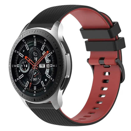 22mm Checkered Two-Color Silicone Band For Samsung 45/46mm