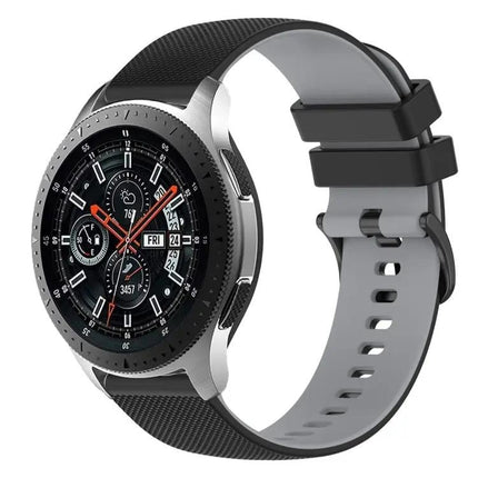 22mm Checkered Two-Color Silicone Band For Samsung 45/46mm