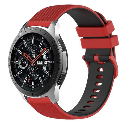22mm Checkered Two-Color Silicone Band For Samsung 45/46mm
