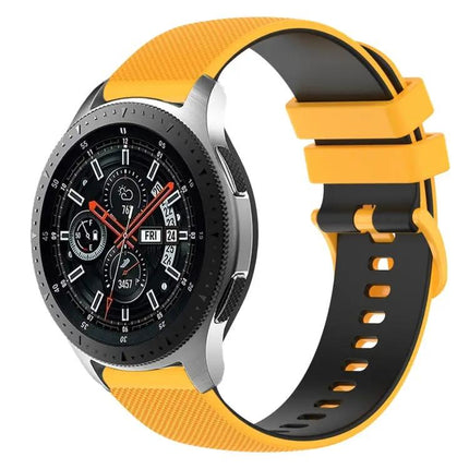 22mm Checkered Two-Color Silicone Band For Samsung 45/46mm