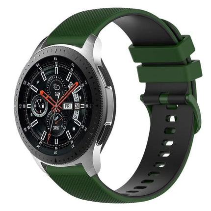 22mm Checkered Two-Color Silicone Band For Samsung 45/46mm