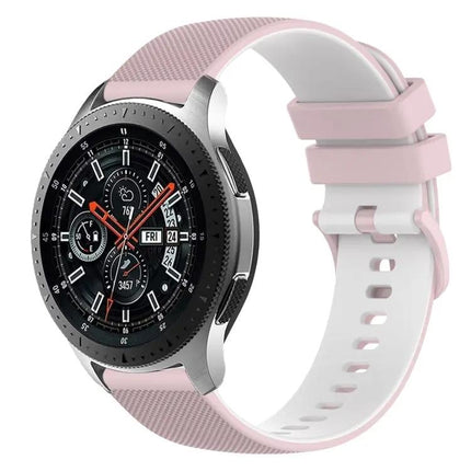 22mm Checkered Two-Color Silicone Band For Samsung 45/46mm