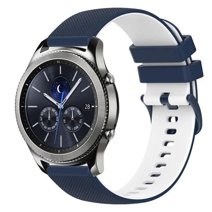 22mm Checkered Two Tone Silicone Watch Band Samsung Gear S3