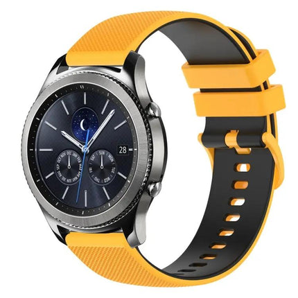 22mm Checkered Two Tone Silicone Watch Band Samsung Gear S3
