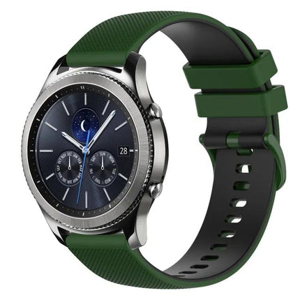 22mm Checkered Two Tone Silicone Watch Band Samsung Gear S3
