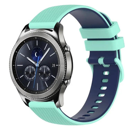 22mm Checkered Two Tone Silicone Watch Band Samsung Gear S3