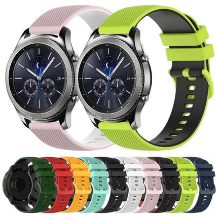 22mm Checkered Two Tone Silicone Watch Band Samsung Gear S3