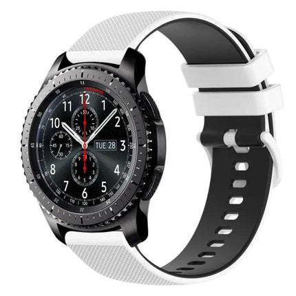 22mm Checkered Two Tone Silicone Watch Band Samsung Gear S3