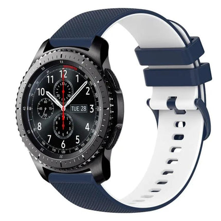 22mm Checkered Two Tone Silicone Watch Band Samsung Gear S3