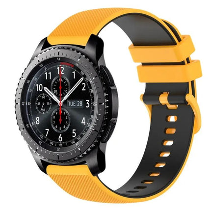 22mm Checkered Two Tone Silicone Watch Band Samsung Gear S3