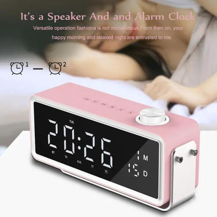 AEC Mirror Alarm Clock With Bluetooth Speaker