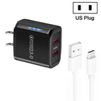 US Plug + USB to Type-C Cable / Black