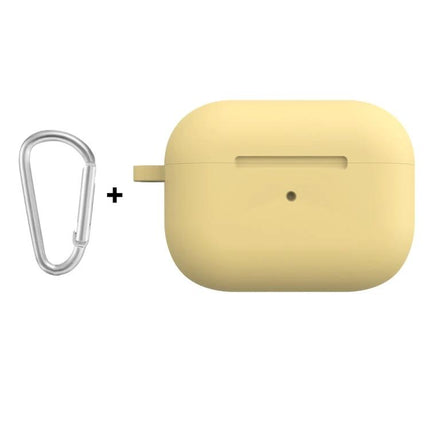 ENKAY Silicone Case Safeguards AirPods for Everyday Carry - yellow silicone AirPods case with carabiner, dust and scratch protection