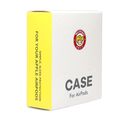 ENKAY Silicone Case Safeguards AirPods for Everyday Carry - white and yellow product box showing packaging for AirPods silicone case