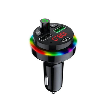 Car Bluetooth Music Player With Dual USB Charger For Hands Free Calls compact car FM transmitter with dual USB ports and LED display