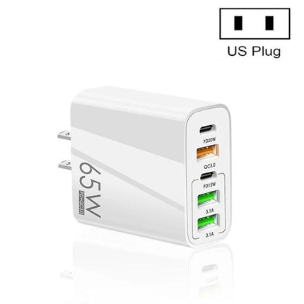 Practical Multi-Port Charger for Everyday Home Device Needs – white 65W five-port USB charger with US plug for smartphones tablets and gadgets