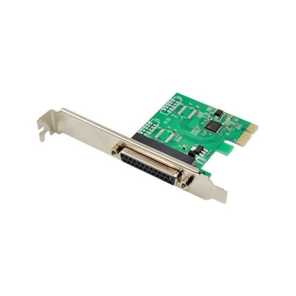 PCI Express Parallel Port Expansion Card for Computer Connections – green PCB card with IEEE 1284 DB25 parallel port for legacy printers and scanners
