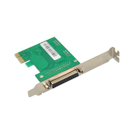 PCI Express Parallel Port Expansion Card for Computer Connections installed in PCIe slot with IEEE 1284 parallel port for legacy printers and scanners