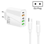 EU Plug + Type-C to Type-C Cable / White