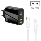 EU Plug + Type-C to Type-C Cable / Black