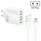 EU Plug + USB to Type-C Cable / White
