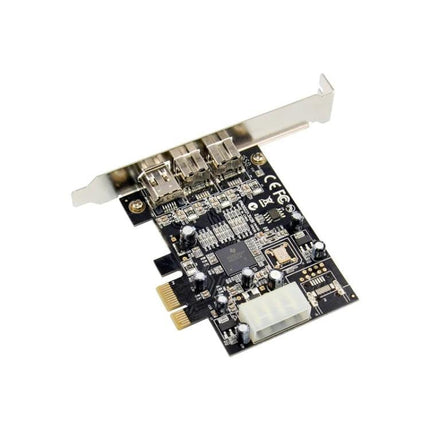 ST23 PCI Express Card for Firewire Device Connections with Three Ports — PCIe board with two FireWire 800 and one 1394a 6-pin port for external drives and camcorders