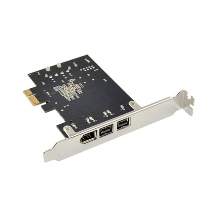 ST23 PCI Express Card for Firewire Device Connections with Three Ports — PCIe card with two FireWire 800 ports and one 1394a 6‑pin port for hard drives and camcorders