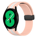 For Samsung Galaxy Watch 4 44mm / Pink+White