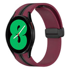 For Samsung Galaxy Watch 4 44mm / Wine Red+Black