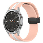 For Samsung Galaxy Watch 4 Classic 46mm / Pink+White