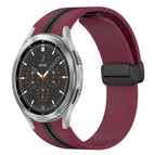 For Samsung Galaxy Watch 4 Classic 46mm / Wine Red+Black