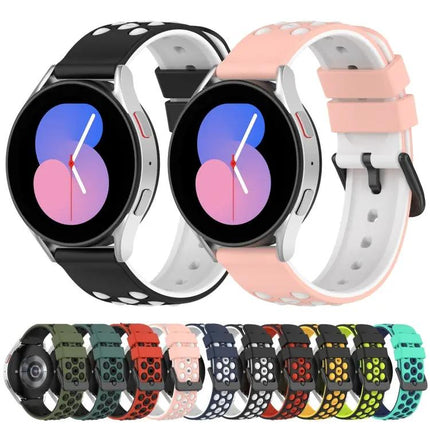20mm Two-Tone Porous Silicone Watch Band For Galaxy Watch5