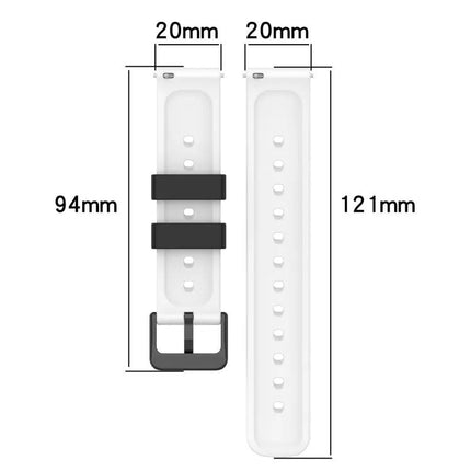 Galaxy Watch5 Pro 45/Watch4 44 20mm Two-Tone Silicone Band