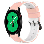 For Samsung Galaxy Watch4 44mm / Pink+White