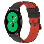 For Samsung Galaxy Watch4 44mm / Black+Red