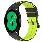 For Samsung Galaxy Watch4 44mm / Black+Lime Green