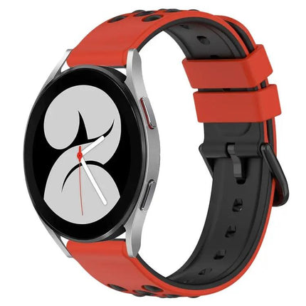 20mm Two Color Porous Silicone Band For Samsung Watch4