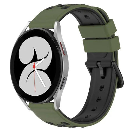 20mm Two Color Porous Silicone Band For Samsung Watch4
