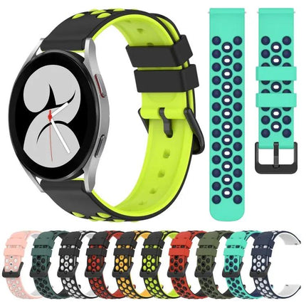 20mm Two Color Porous Silicone Band For Samsung Watch4