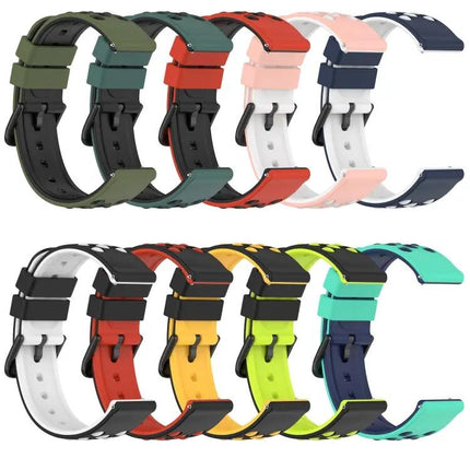 20mm Two Color Porous Silicone Band For Samsung Watch4