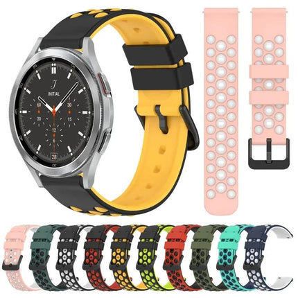 20mm Two Color Porous Silicone Watch Band For Samsung
