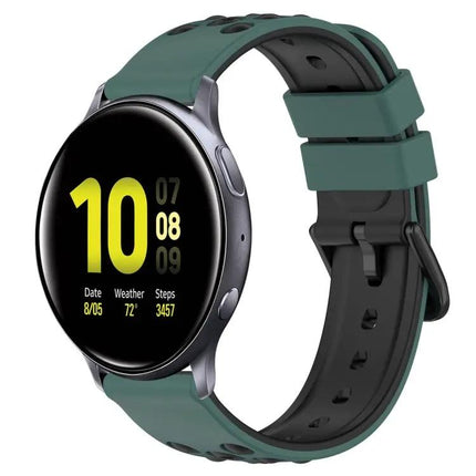 20mm Two Color Porous Silicone Watch Band For Samsung