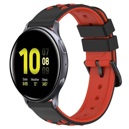 20mm Two-Color Porous Silicone Watch Band For Galaxy 44/42mm