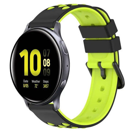 20mm Two-Color Porous Silicone Watch Band For Galaxy 44/42mm
