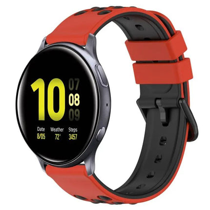 20mm Two-Color Porous Silicone Watch Band For Galaxy 44/42mm