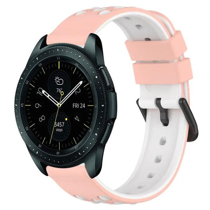 20mm Two-Color Porous Silicone Watch Band For Galaxy 44/42mm